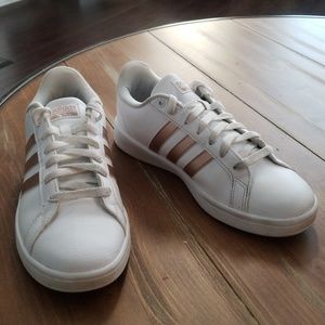 Rose Gold Adidas 3-stripe sneakers